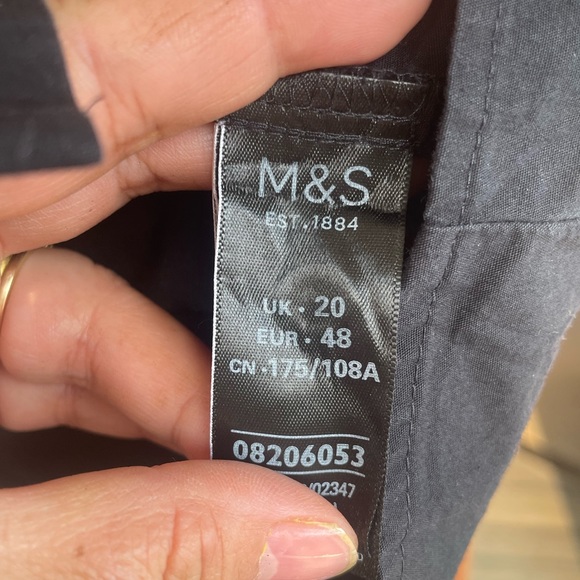 M&S black button down shirt. Size 20. Mildly used - Picture 2 of 4